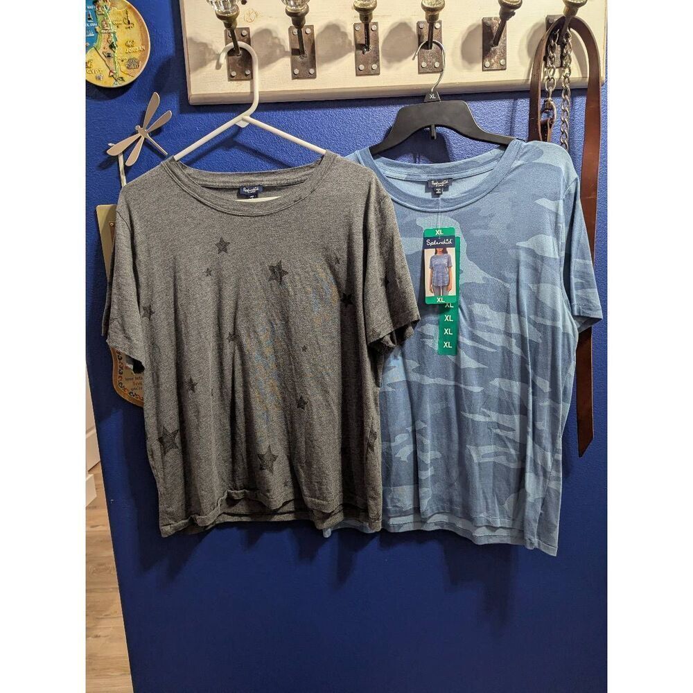 🥚3/30 Set of Sz XL Splendid Tees - Camo & Stars (1 NWT)
